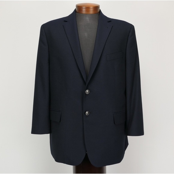 Joseph Abboud Heritage X Reda Hopsack Blazer 46S 100% Wool Navy Blue Sport Coat